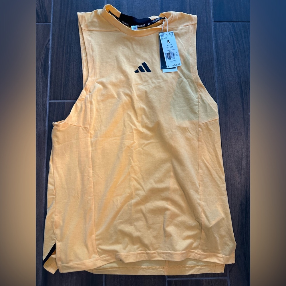 Adidas men’s yellow D4T Training Tank S NWT